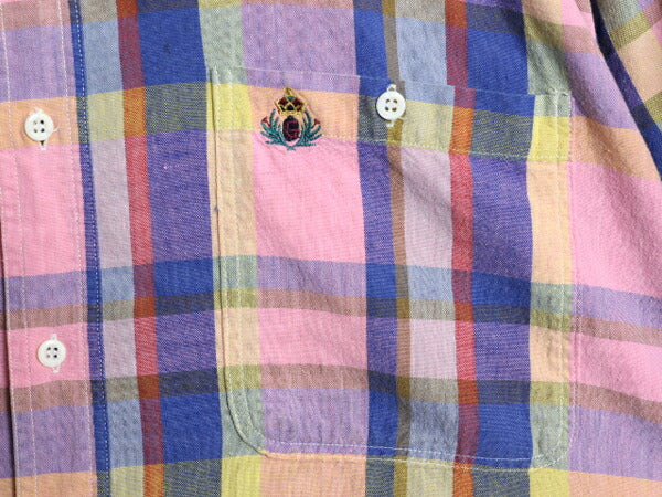 80s チャップス ラルフローレン チェック 半袖 ボタンダウン シャツ メンズ XL ヴィンテージ 半袖シャツ オックスフォード 大きいサイズ BD