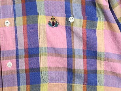 80s チャップス ラルフローレン チェック 半袖 ボタンダウン シャツ メンズ XL ヴィンテージ 半袖シャツ オックスフォード 大きいサイズ BD
