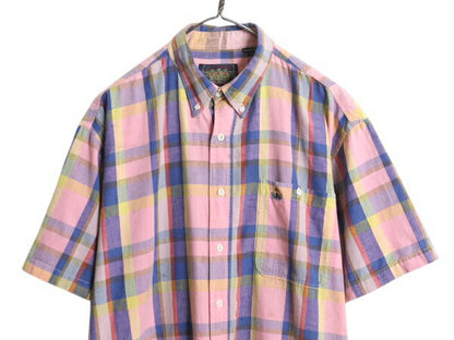 80s チャップス ラルフローレン チェック 半袖 ボタンダウン シャツ メンズ XL ヴィンテージ 半袖シャツ オックスフォード 大きいサイズ BD