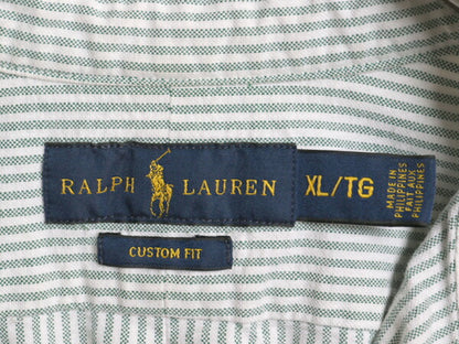 ラルフローレン ストライプ 長袖 ボタンダウン シャツ メンズ XL ポロ 長袖シャツ オックスフォード ワイシャツ ワンポイント 大きいサイズ