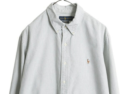 ラルフローレン ストライプ 長袖 ボタンダウン シャツ メンズ XL ポロ 長袖シャツ オックスフォード ワイシャツ ワンポイント 大きいサイズ