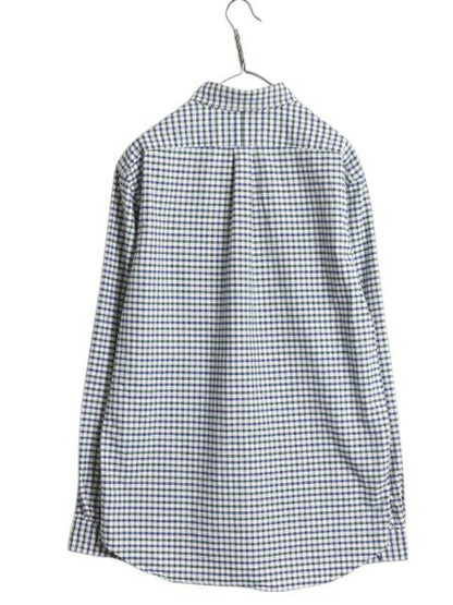 ラルフローレン ギンガム チェック 長袖 ボタンダウン シャツ メンズ L 古着 ポロ BD 長袖シャツ コットン オックスフォード ワンポイント