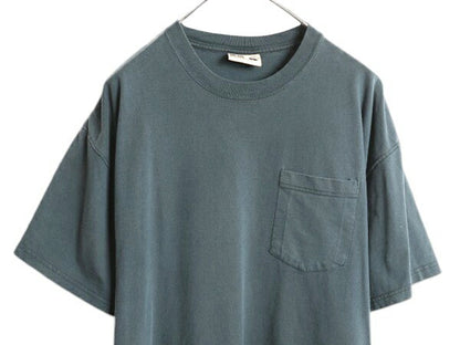 90s ラッセル ポケット付き 無地 半袖 Tシャツ メンズ レディース L / オールド ヘビーウェイト コットン ポケT カットソー ワンポイント