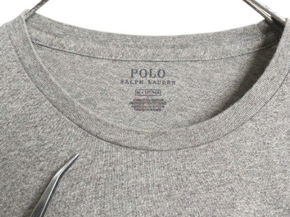 ポロ ラルフローレン 長袖 Tシャツ メンズ M ロンT コットン ワンポイント ロングスリーブ カットソー シングルステッチ アンダーシャツ 灰