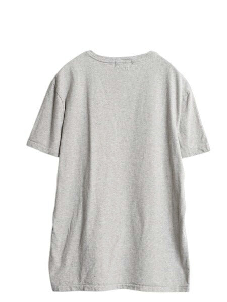 ポロ ラルフローレン ポケット付き 半袖 Tシャツ メンズ L / コットン シングルステッチ カットソー ワンポイント ポケT シンプル 細身 灰
