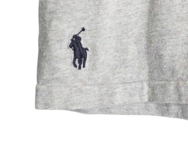 ポロ ラルフローレン ポケット付き 半袖 Tシャツ メンズ L / コットン シングルステッチ カットソー ワンポイント ポケT シンプル 細身 灰