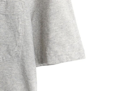 ポロ ラルフローレン ポケット付き 半袖 Tシャツ メンズ L / コットン シングルステッチ カットソー ワンポイント ポケT シンプル 細身 灰