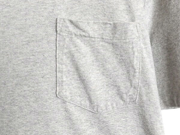 ポロ ラルフローレン ポケット付き 半袖 Tシャツ メンズ L / コットン シングルステッチ カットソー ワンポイント ポケT シンプル 細身 灰