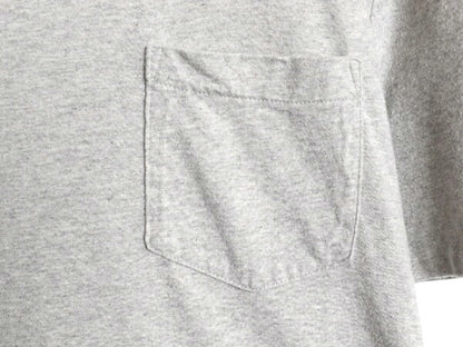 ポロ ラルフローレン ポケット付き 半袖 Tシャツ メンズ L / コットン シングルステッチ カットソー ワンポイント ポケT シンプル 細身 灰