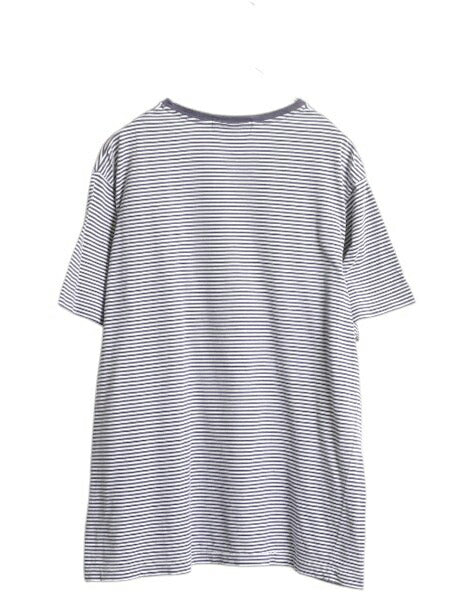 90s ポロスポーツ ラルフローレン ボーダー プリント 半袖 Tシャツ メンズ L / オールド ポロ カットソー リンガー シングルステッチ 紺 白