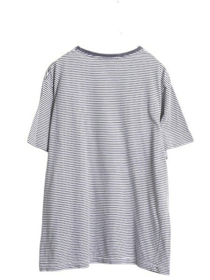 90s ポロスポーツ ラルフローレン ボーダー プリント 半袖 Tシャツ メンズ L / オールド ポロ カットソー リンガー シングルステッチ 紺 白