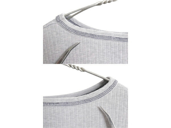ポロジーンズ ラルフローレン 半袖 Tシャツ メンズ L ポロ リブ編み 針抜き カットソー ヘビーウェイト シングルステッチ シンプル グレー