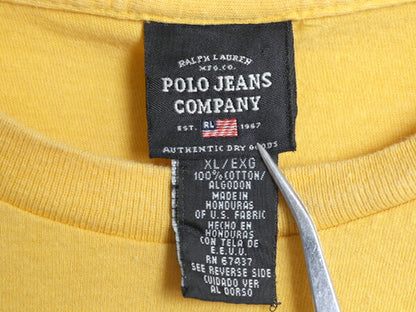 ポロジーンズ ラルフローレン プリント 半袖 Tシャツ メンズ XL / ポロ カットソー コットン トップス グラフィック 大きいサイズ イエロー