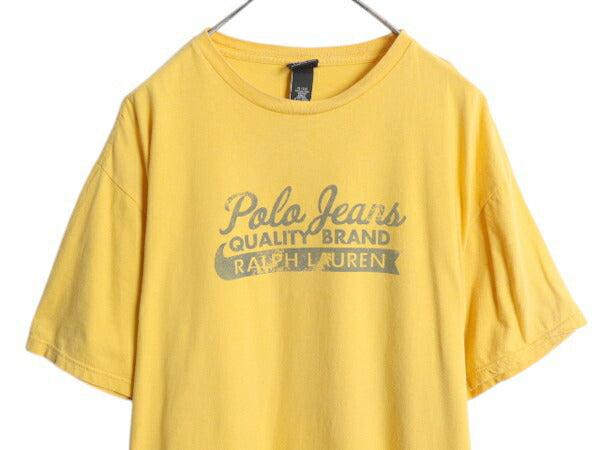 ポロジーンズ ラルフローレン プリント 半袖 Tシャツ メンズ XL / ポロ カットソー コットン トップス グラフィック 大きいサイズ イエロー