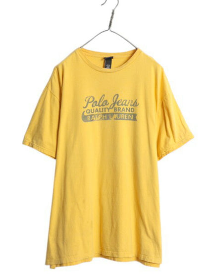 ポロジーンズ ラルフローレン プリント 半袖 Tシャツ メンズ XL / ポロ カットソー コットン トップス グラフィック 大きいサイズ イエロー