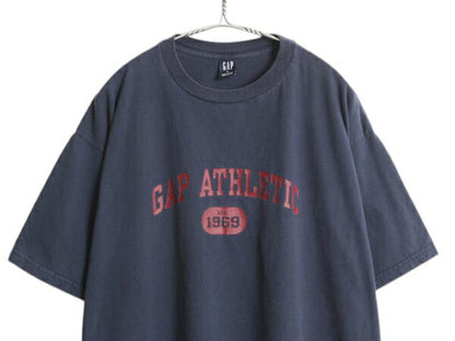 00s USA製 オールド ギャップ 2段 プリント 半袖 Tシャツ メンズ レディース XL / 古着 オールド ヘビーウェイト カットソー 大きいサイズ