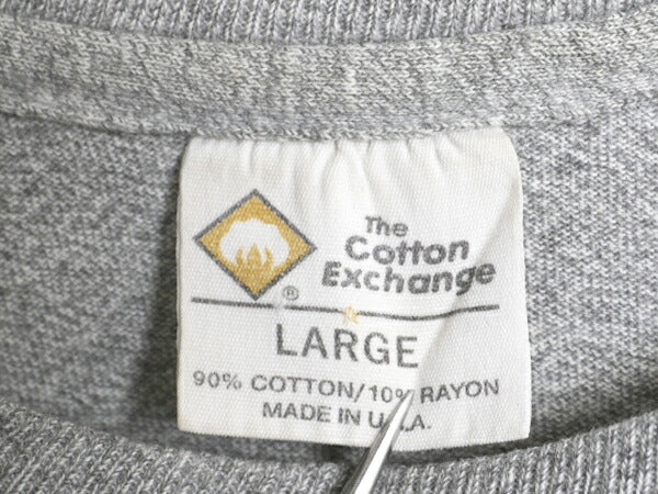 90s USA製 カレッジ プリント 半袖 Tシャツ メンズ L 古着 オールド シングルステッチ カットソー ヘビーウェイト シンプル 霜降り グレー