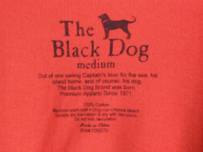 The Black Dog ドッグ イラスト プリント 半袖 Tシャツ メンズ レディース M / アニマル アート グラフィック コットン カットソー レッド