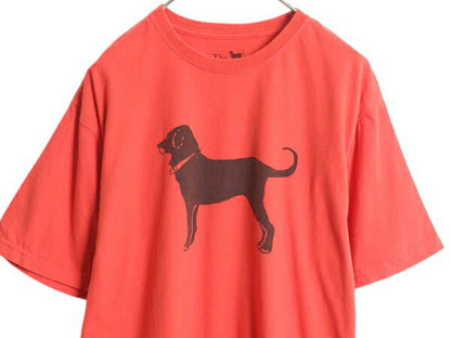 The Black Dog ドッグ イラスト プリント 半袖 Tシャツ メンズ レディース M / アニマル アート グラフィック コットン カットソー レッド