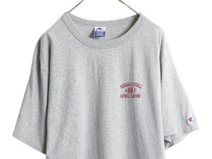 90s チャンピオン 両面 カレッジ プリント 半袖 Tシャツ メンズ XL オールド ヘビーウェイト フットボール カットソー 目付き 大きいサイズ