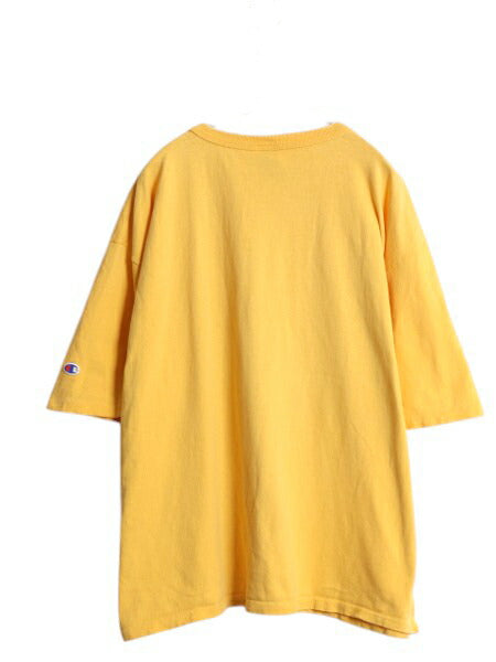 90s USA製 チャンピオン 半袖 Tシャツ メンズ XXL / オールド 100% コットン ヘビーウェイト ワンポイント スクリプト ロゴ 大きいサイズ