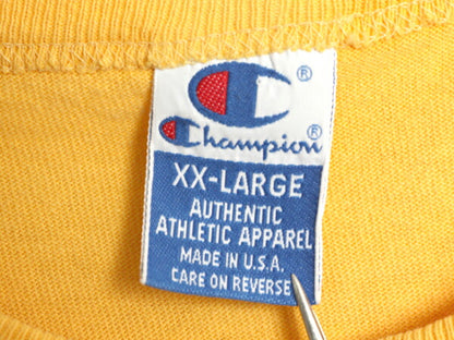 90s USA製 チャンピオン 半袖 Tシャツ メンズ XXL / オールド 100% コットン ヘビーウェイト ワンポイント スクリプト ロゴ 大きいサイズ