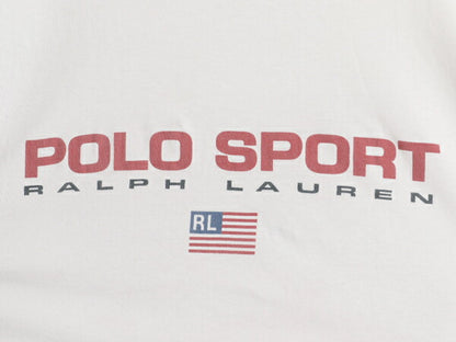 90s USA製 ポロ ラルフローレン 両面 プリント 半袖 Tシャツ メンズ M オールド カットソー シングルステッチ グラフィック 星条旗 テニス