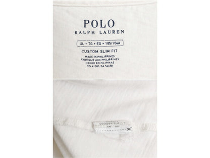 ポロ ラルフローレン イーグル 染込み プリント 半袖 Tシャツ メンズ XL カットソー シングルステッチ グラフィック 大きいサイズ 細身 白