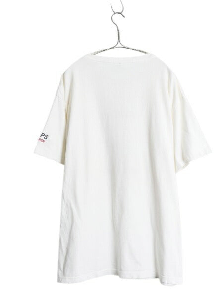 90s USA製 チャップス ラルフローレン プリント 半袖 Tシャツ メンズ L オールド ポロ コットン グラフィック ヘビーウェイト シンプル 白