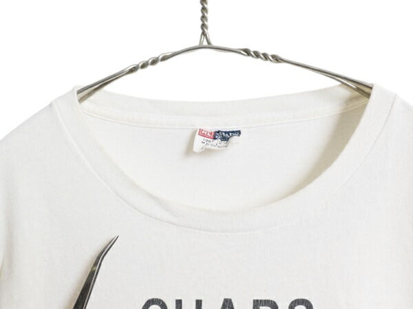 90s USA製 チャップス ラルフローレン プリント 半袖 Tシャツ メンズ L オールド ポロ コットン グラフィック ヘビーウェイト シンプル 白