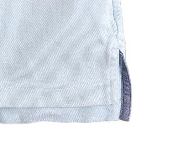ブルックスブラザーズ 鹿の子 半袖 ポロシャツ メンズ XL / 総柄 半袖シャツ カットソー 大きいサイズ モノグラム 細身 カジュアル ブルー