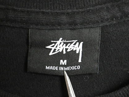 ステューシー 両面 プリント 半袖 Tシャツ メンズ M ベーシック ロゴ カットソー ヘビーウェイト コットン ワンポイント シンプル ブラック