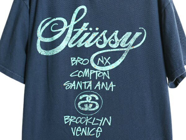 ステューシー x ナイキ ワールドツアー 両面 プリント 半袖 Tシャツ メンズ S 程/ 古着 カットソー グラフィック ヘビーウェイト SSリンク