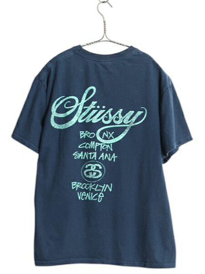 ステューシー x ナイキ ワールドツアー 両面 プリント 半袖 Tシャツ メンズ S 程/ 古着 カットソー グラフィック ヘビーウェイト SSリンク