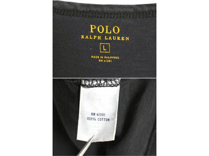 ポロ ラルフローレン プリント 半袖 Tシャツ メンズ L / 古着 カットソー コットン 自転車 サイクリング グラフィック イラスト ブラック