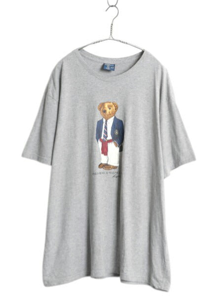 00s ポロベア ポロ ラルフローレン プリント 半袖 Tシャツ メンズ XXL オールド キャラクター カットソー コットン 大きいサイズ シンプル