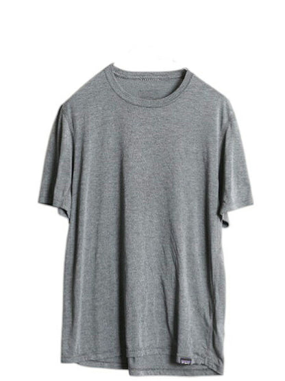 パタゴニア キャプリーン 半袖 Tシャツ メンズ M 19年製 ストレッチ アンダーシャツ 無地 カットソー トップス ワンポイント 薄手 インナー