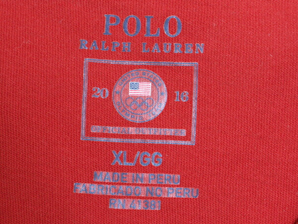 ポロ ラルフローレン プリント 半袖 Tシャツ メンズ XL 古着 2016 オリンピック アメリカ代表 USA代表 五輪 限定 カットソー 大きいサイズ