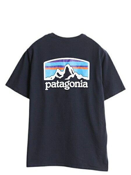 パタゴニア 両面 プリント 半袖 Tシャツ メンズ S アウトドア グラフィック イラスト アート バックプリント カットソー トップス シンプル