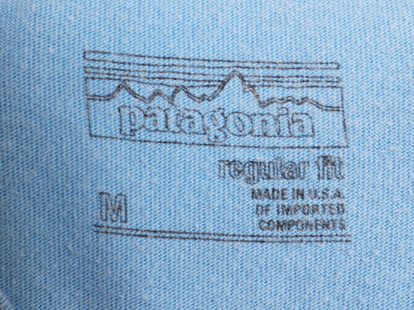 USA製 パタゴニア プリント 半袖 Tシャツ メンズ M / 17年製 アウトドア グラフィック アート イラスト ステッカー カットソー シンプル 青