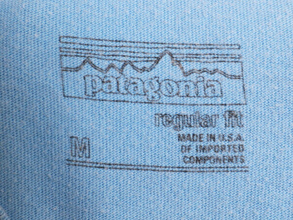 USA製 パタゴニア プリント 半袖 Tシャツ メンズ M / 17年製 アウトドア グラフィック アート イラスト ステッカー カットソー シンプル 青