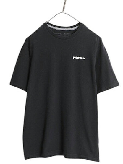 パタゴニア 両面 プリント 半袖 Tシャツ メンズ M 古着 21年製 アウトドア P6 ボックスロゴ バックプリント カットソー ブラック シンプル