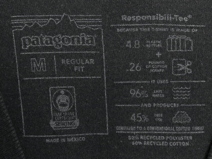 パタゴニア 両面 プリント 半袖 Tシャツ メンズ M 古着 21年製 アウトドア P6 ボックスロゴ バックプリント カットソー ブラック シンプル