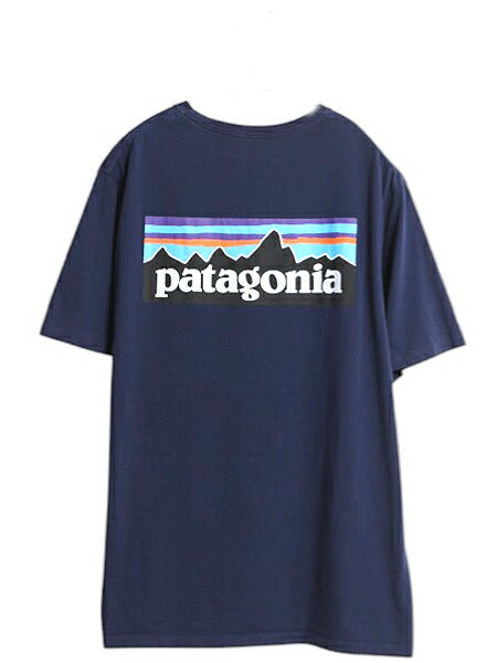 パタゴニア 両面 プリント 半袖 Tシャツ メンズ M アウトドア オーガニック コットン P6 ボックスロゴ バックプリント カットソー トップス