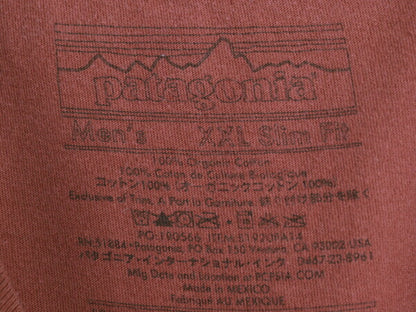 パタゴニア プリント 半袖 Tシャツ メンズ XXL / 14年製 アウトドア グラフィック カットソー 大きいサイズ スリム フィット バーガンディ