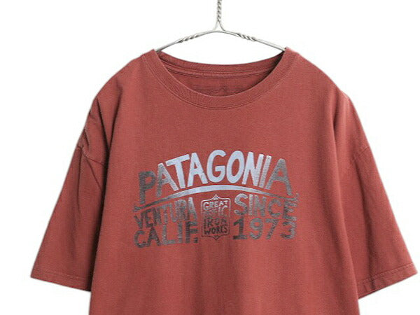 パタゴニア プリント 半袖 Tシャツ メンズ XXL / 14年製 アウトドア グラフィック カットソー 大きいサイズ スリム フィット バーガンディ