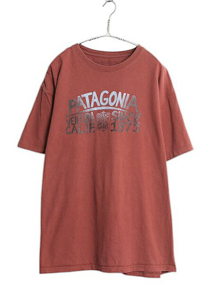パタゴニア プリント 半袖 Tシャツ メンズ XXL / 14年製 アウトドア グラフィック カットソー 大きいサイズ スリム フィット バーガンディ