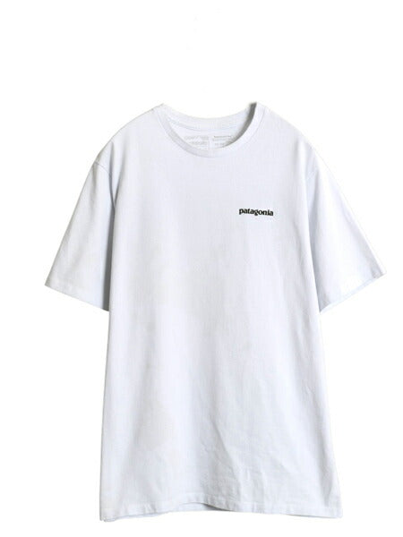 パタゴニア 両面 プリント 半袖 Tシャツ メンズ M 古着 21年製 アウトドア 染込み P6 ボックスロゴ バックプリント シンプル カットソー 白