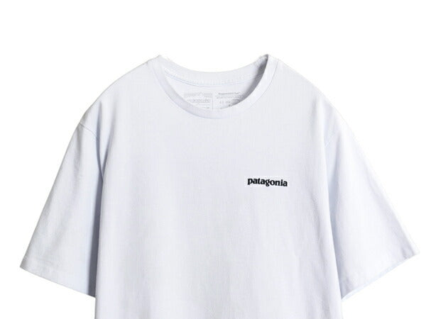 パタゴニア 両面 プリント 半袖 Tシャツ メンズ M 古着 21年製 アウトドア 染込み P6 ボックスロゴ バックプリント シンプル カットソー 白
