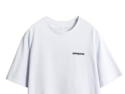 パタゴニア 両面 プリント 半袖 Tシャツ メンズ M 古着 21年製 アウトドア 染込み P6 ボックスロゴ バックプリント シンプル カットソー 白